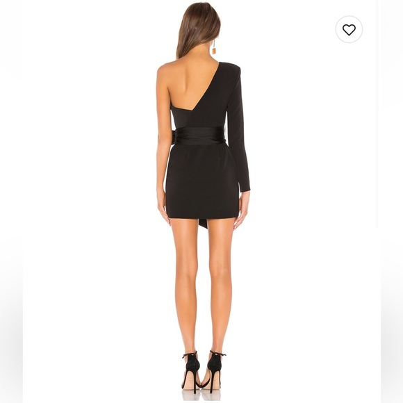 NBD / REVOLVE BLACK “MONSIEUR” ONE SLEEVE MINI DRESS WITH BOW SIZE XS - Picture 2 of 10